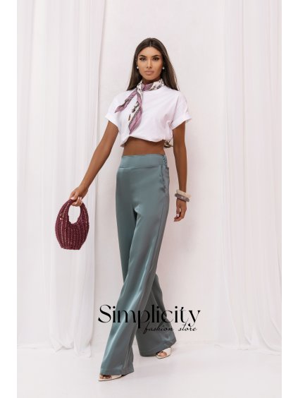 Saténové nohavice La Balancia DIVA modrá petrol (variant S)