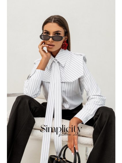 Košeľa La Balancia MILO biela pásik (variant S)