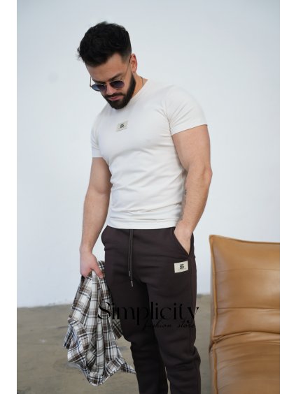 Tričko pánske BG MALIK smotanová (Rozmiar S)