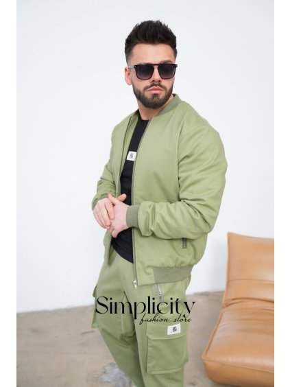 Bomber bunda pánska BG REPEAT khaki (Rozmiar S)