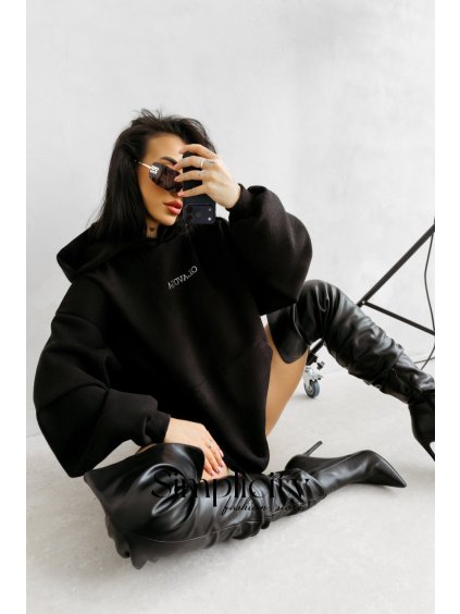 Oversize mikina Olavoga Milea čierna (Veľkosť jedna veľkosť)