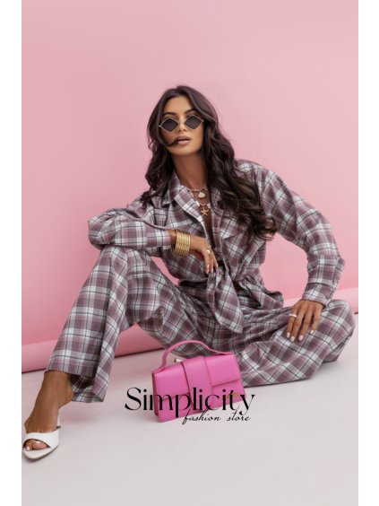 Komplet  La Balancia QUEENS káro mäta+ béžová (variant S/M)