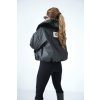 Bunda s kožušinou  BG LUXURY čierna (Rozmiar S)