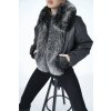 Bunda s kožušinou  BG LUXURY čierna (Rozmiar S)