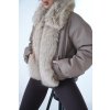 Bunda s kožušinou BG LUXURY béžová (Rozmiar S)