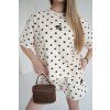Tričko BG DOTS nude+ hnedé bodky (Rozmiar S)