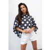 Blúzka MCO Kimono Big Dot šedá + biele bodky