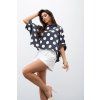 Blúzka MCO Kimono Big Dot šedá + biele bodky