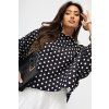 Blúzka MCO Kimono Dot čierna + biele bodky