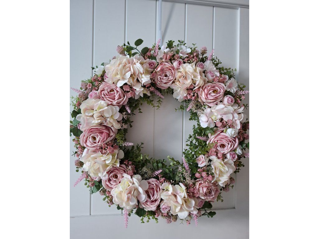 Věnec celoroční romantický shabby chic,provence růže