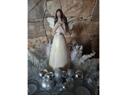 Adventní svícen třpytivý stříbrná