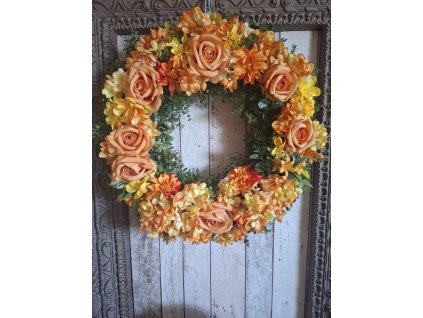 Věnec celoroční růže, hortenzie oranžový