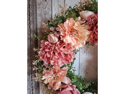 Celoroční věnec romantický shabby chic cca 58cm