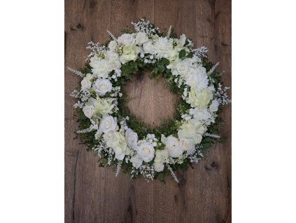 Celoroční věnec romantický shabby chic, provence bílý