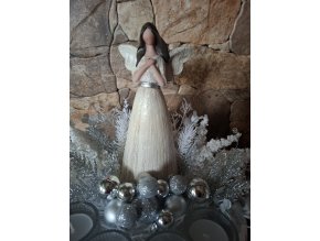 Adventní svícen třpytivý stříbrná