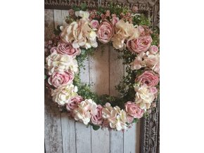 Věnec celoroční shabby chic,provence růže