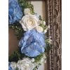 Věnec celoroční shabby chic,provence růže modrobílý