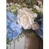 Věnec celoroční shabby chic,provence růže modrobílý