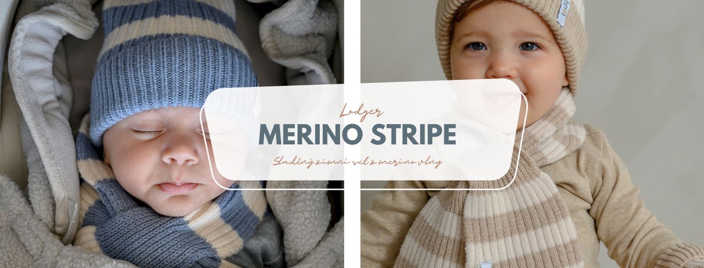 Lodger Merino Stripe: Sladěný zimní set z merino vlny