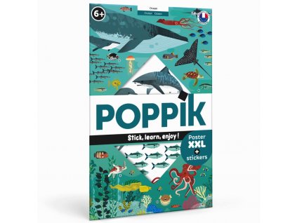 Poppik stickers oceans poster affiche animaux marins