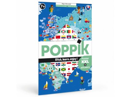 poppik drapeaux du monde poster affiche occuper les enfants stickers apprendre 0