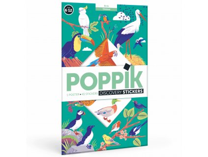 poppik poster pedagogique stickers oiseaux birds illustration enfant decoration 0