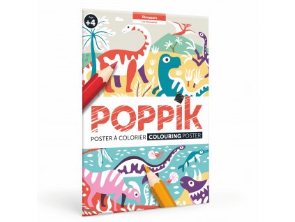 poppik dinosaures poster à colorier géant affiche stickers