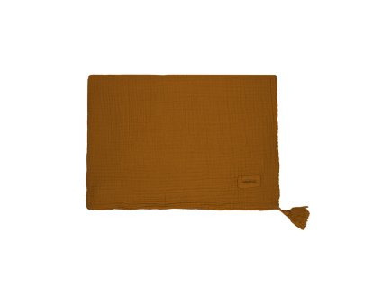Wabi sabi double muslin blanket golden brown nobodinoz 1 8435574932679