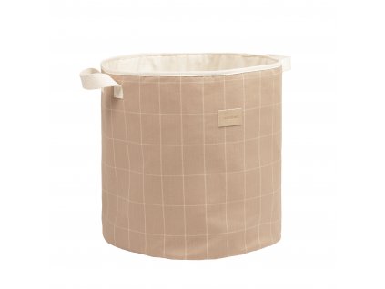 Playground storage basket taupe grid 1 nobodinoz 8435574933706