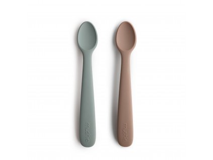 Mushie Silikonové lžičky 2ks Stone/Cloudy Mauve