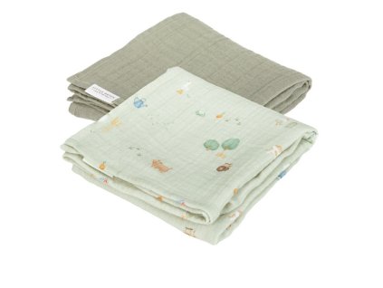 Little Dutch Zavinovací pleny 2ks 70x70 Farma Olive