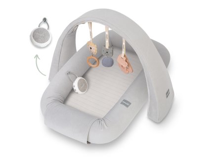 Multifunkční hnízdečko pro miminko s hrazdičkou a bílým šumem 4v1 Sleepee Grey