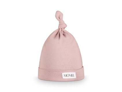 Novorozenecká čepička s uzlem Moniel Pastel růžová