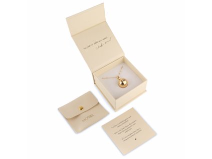 Moniel dárková krabička na bolu Glow zlatá s bílým kamínkem