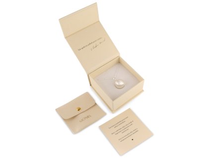 Moniel dárková krabička na bolu Moon stříbrná s broušeným povrchem