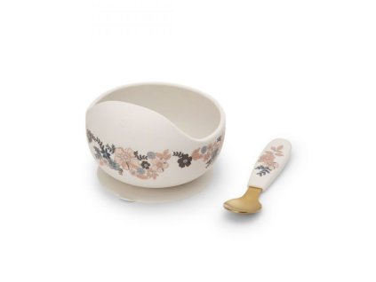 Silikonová miska se lžičkou Elodie Details Blue Garden (1)