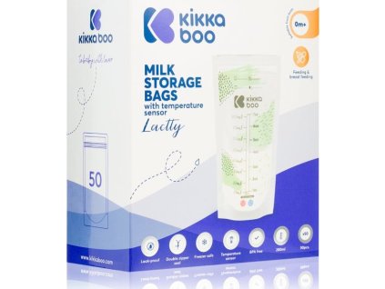 KikkaBoo Sáčky na mateřské mléko s tepelným senzorem 50 ks Lactty