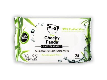 Cheeky Panda Bamboo Cleansing Facial Wipes vlhčené čisticí ubrousky pro citlivou pleť 25 ks