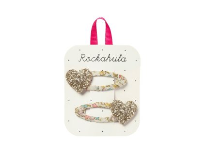 Rockahula Sponky Petal Glitter Heart Clips