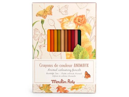 Moulin Roty Pastelky s omalovánky Zvířátka