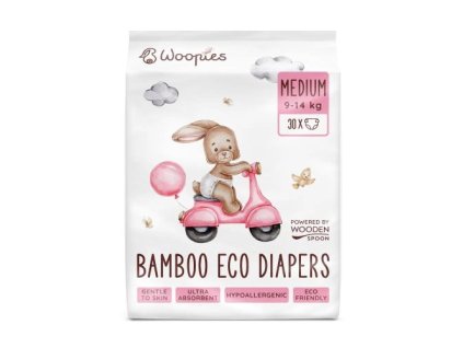 Woopies dětské EKO pleny MEDIUM (9 14kg) Wooden Spoon 30ks