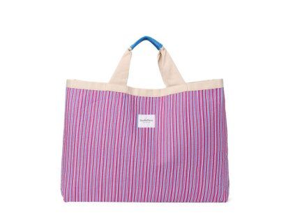 Studio Noos Plážová taška Beach Bag Poplin Raspberry Striped