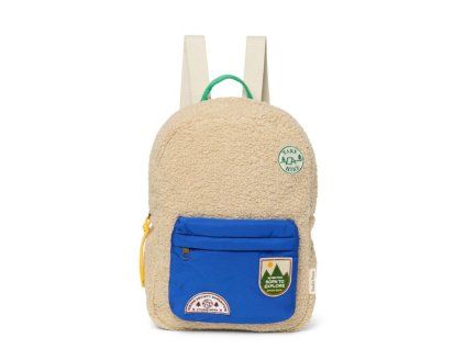 Studio Noos Batůžek Midi Backpack Teddy Ecru Cobalt