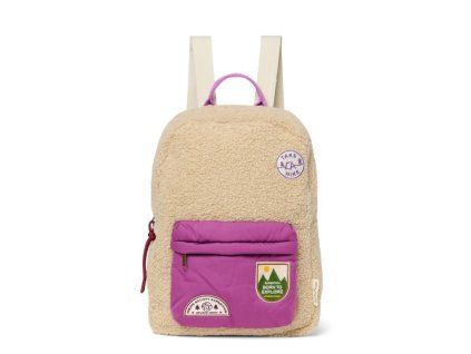 Studio Noos Batůžek Midi Backpack Teddy Ecru Purple
