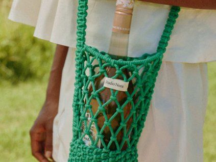 Macramé Bottle Bag Green_2