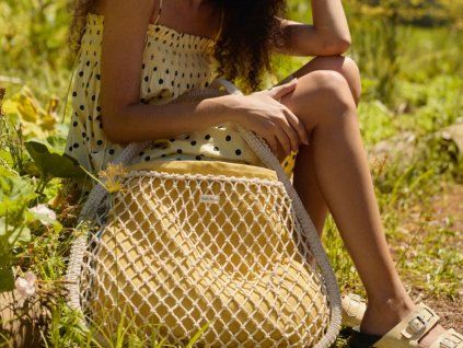 Macramé Mom Bag Natural & Blue Yellow_2