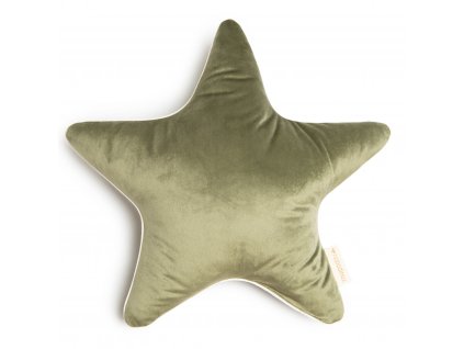 Aristote star velvet cushion olive green nobodinoz 1 8435574920584