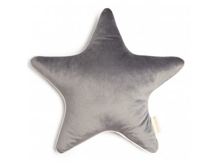 Aristote star velvet cushion slate grey nobodinoz 1 8435574920591