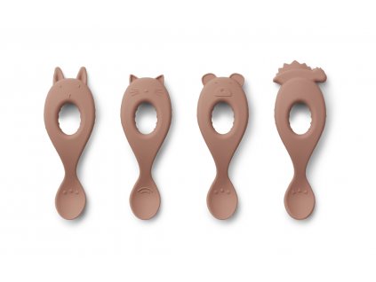 LW13044 Liva silicone spoon 4 pack 2250 Dark rose Extra 0