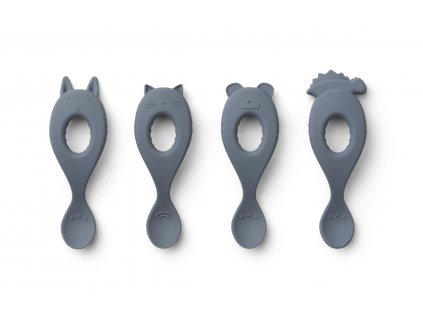 LW13044 Liva silicone spoon 4 pack 7101 Blue wave Extra 0